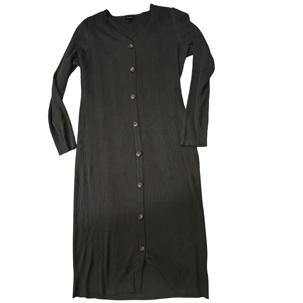 Torrid Ribbed Olive green Button down dress, size 0/Torrid